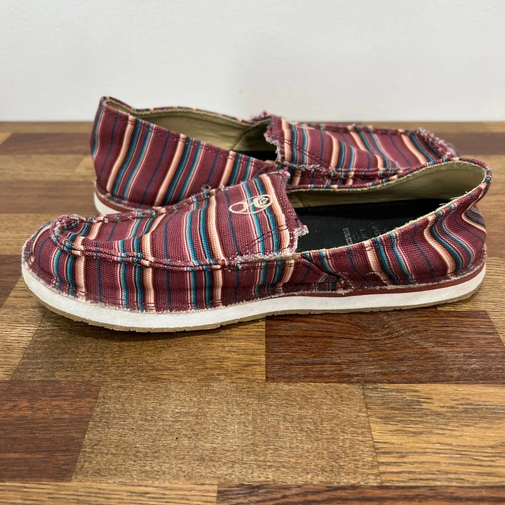 Twisted‎ X Womens Hooey Serape Slip On 7 Canvas Stripe Multicolor Beach Western